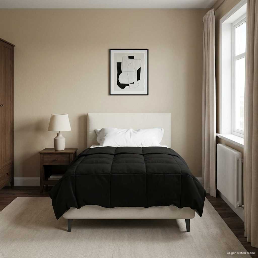 Χειμερινό Παπλωματοθήκη Ουαντινγκ Μαύρο 140 x 220 cm Μικροΐνες - Pakobazaar