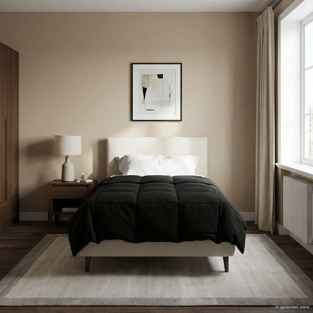 Χειμερινό Παπλωματοθήκη Ουαντινγκ Μαύρο 155 x 220 cm Μικροΐνες - Pakobazaar