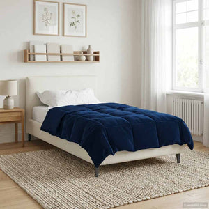 Χειμερινό Παπλωματοθήκη Σκούρο Μπλε 140 x 200 cm Μικροΐνες - Pakobazaar