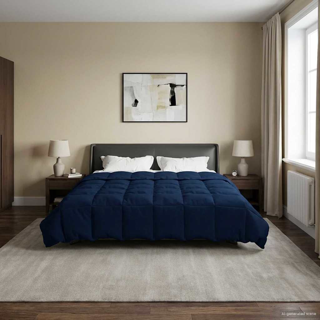 Χειμερινό Παπλωματοθήκη Σκούρο Μπλε 220 x 240 cm Μικροΐνες - Pakobazaar