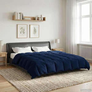Χειμερινό Παπλωματοθήκη Σκούρο Μπλε 220 x 260 cm Μικροΐνες - Pakobazaar