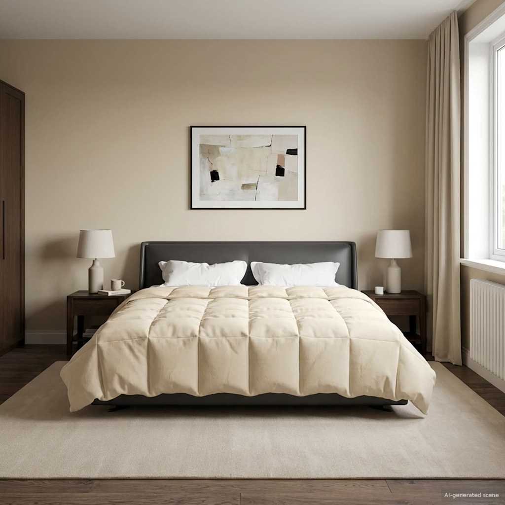 Χειμερινό Παπλωματοθήκη Ουαντινγκ Κρεμ 200 x 200 cm Μικροΐνες - Pakobazaar