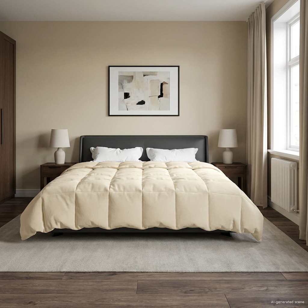 Χειμερινό Παπλωματοθήκη Ουαντινγκ Κρεμ 240 x 260 εκ. Μικροΐνες - Pakobazaar