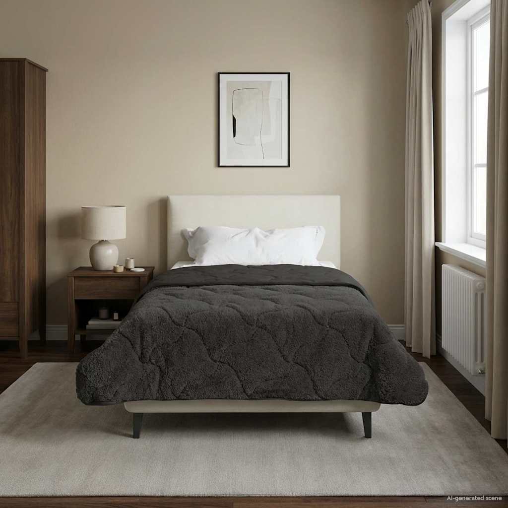 Κουβέρτα ολόκληρου του χρόνου Ουαντινγκ Ανθρακί 155 x 200 εκ. - Pakobazaar