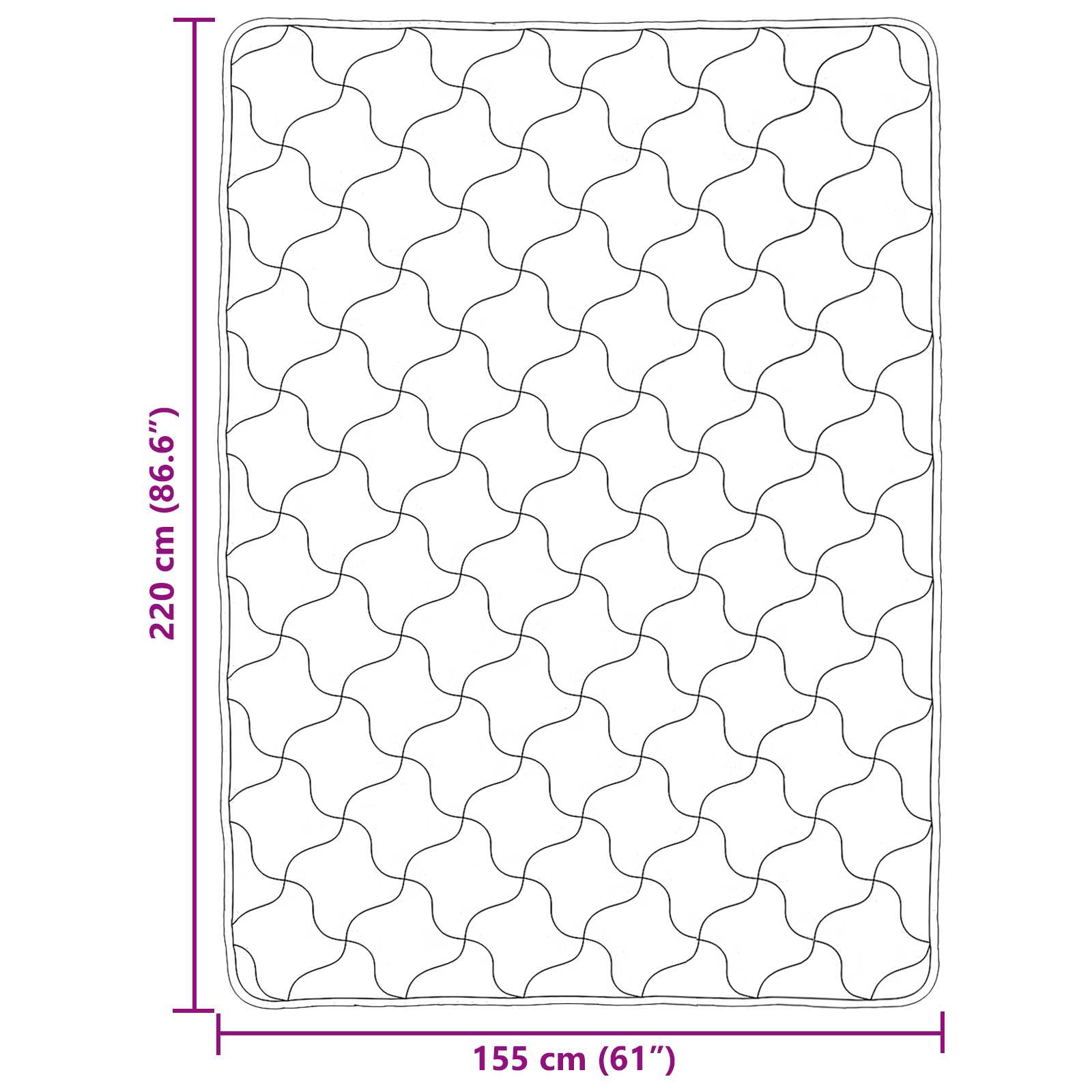 Κουβέρτα ολόκληρου του χρόνου Ουαντινγκ Ανθρακί 155 x 220 cm - Pakobazaar