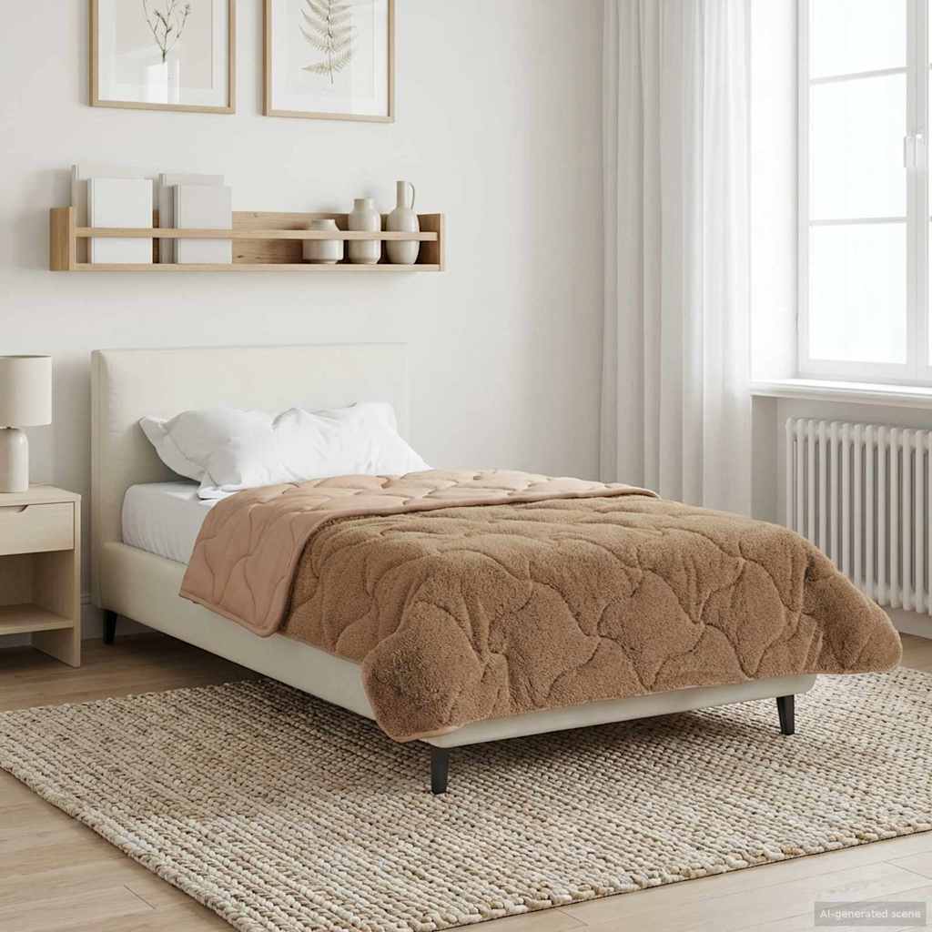 Χειμερινό Παπλωματοθήκη Ουαντινγκ Taupe 155 x 200 εκ. - Pakobazaar