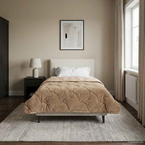 Χειμερινό Παπλωματοθήκη Ουαντινγκ Taupe 155 x 200 εκ. - Pakobazaar