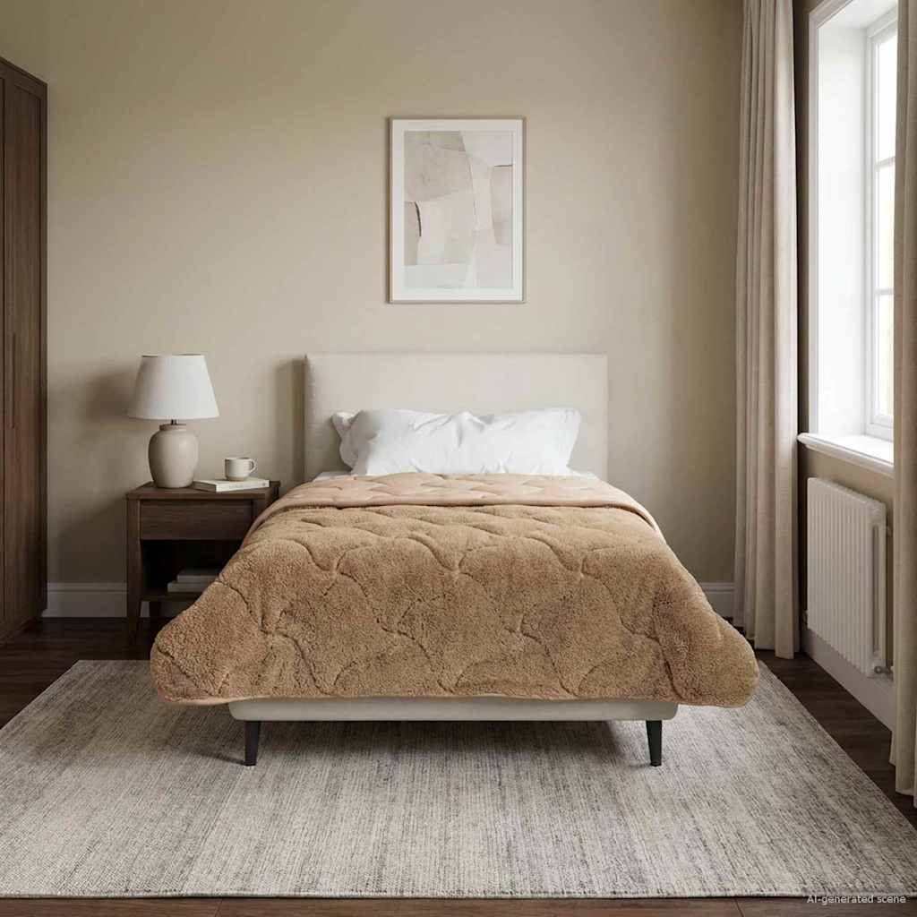 Χειμερινό Παπλωματοθήκη Ουαντινγκ Taupe 135 x 220 εκ. - Pakobazaar