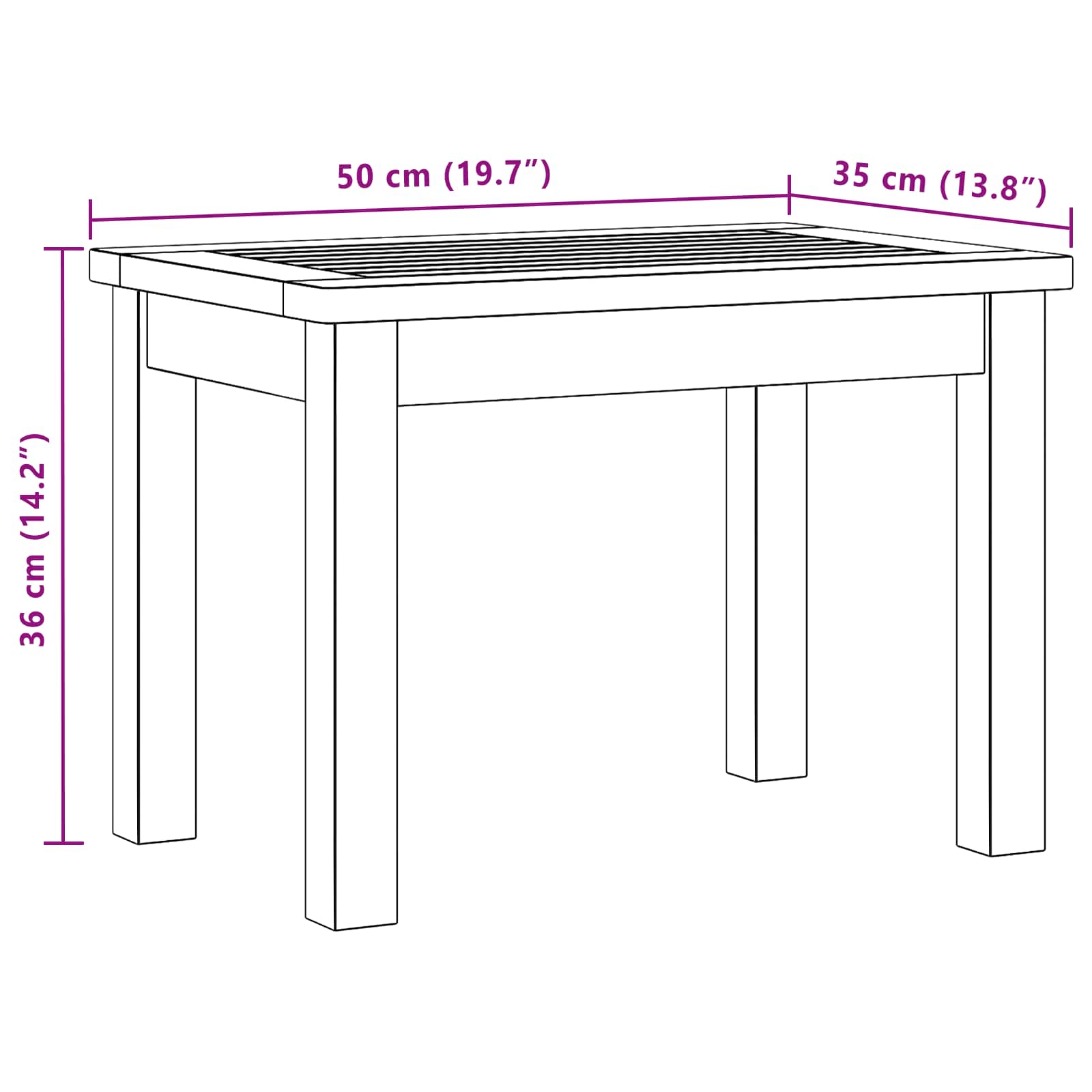Τραπεζάκι σαλονιού Ανοιχτό ακασία 50 x 35 x 36 cm