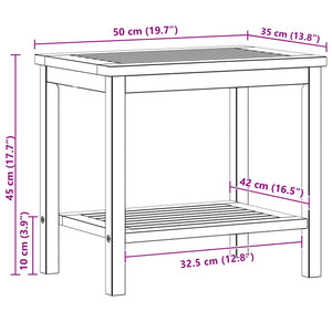Τραπεζάκι Πλευράς Φυσικό Λάδι 50 x 35 x 45 cm