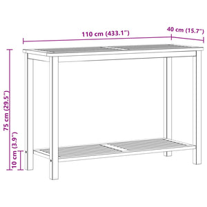 Τραπέζι κονσόλας κήπου Ανοιχτό ακασία 110 x 40 x 75 cm - Pakobazaar