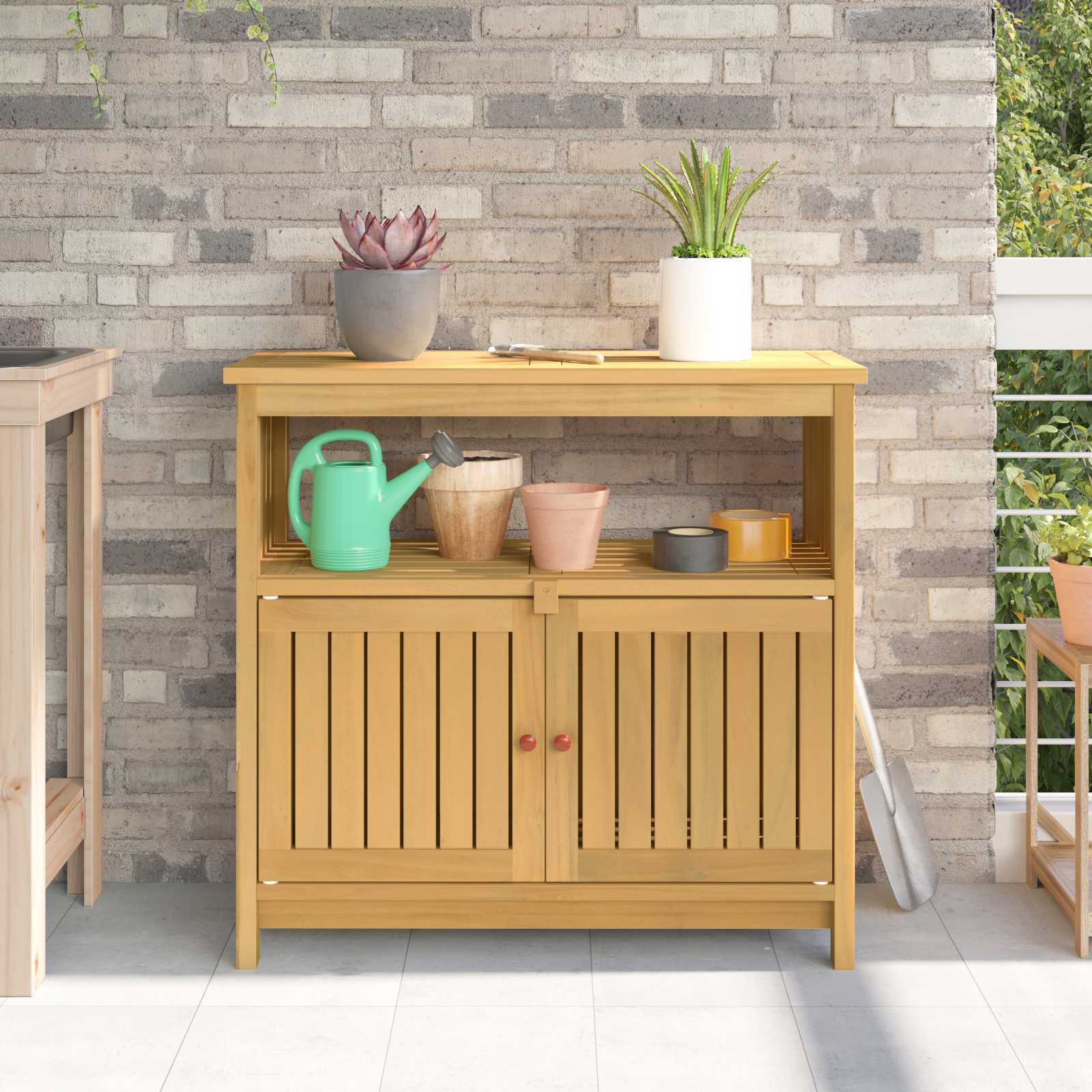 Τραπέζι κονσόλας κήπου Ανοιχτό ακασία 80 x 35 x 75 cm - Pakobazaar