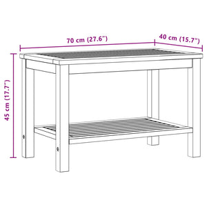 Τραπεζάκι Πλευράς Φυσικό Λάδι 70 x 40 x 45 εκ.