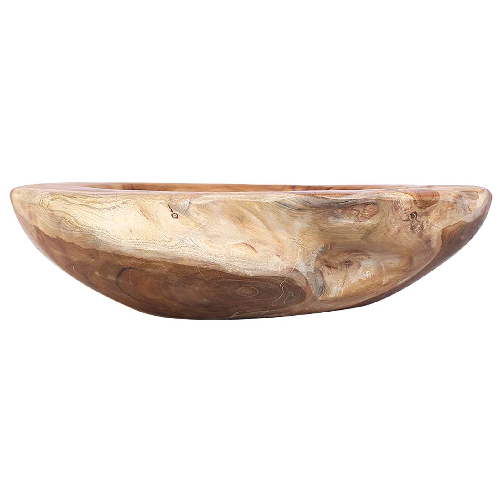 Φρουτιέρα JEPARA Ø 30 cm Μασίφ ξύλο τικ Γύρος Καφέ Τίκ
