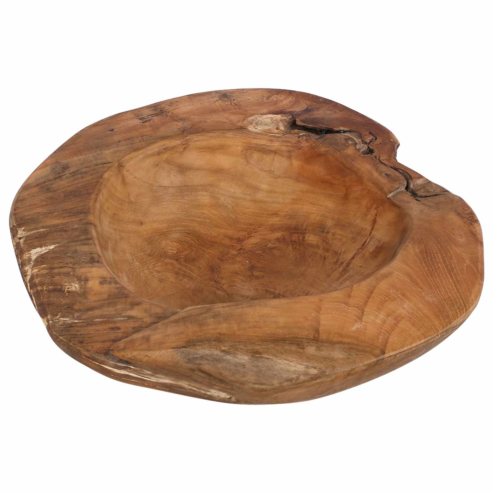 Φρουτιέρα JEPARA Ø 40 cm Μασίφ ξύλο τικ Γύρος Καφέ τικ - Pakobazaar