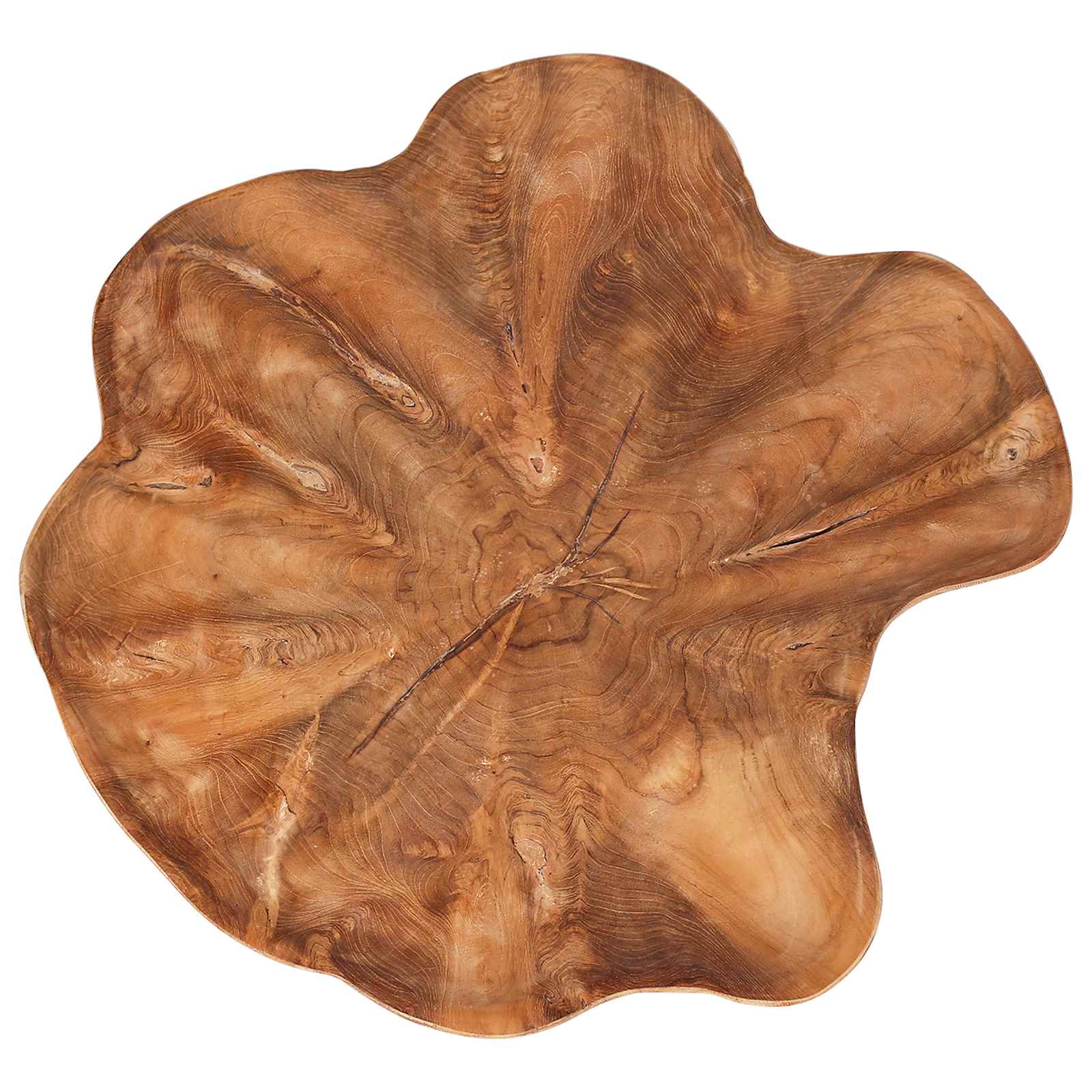 Φρουτιέρα JEPARA Καφέ Τίκ Ø 40 cm Μασίφ ξύλο τικ - Pakobazaar