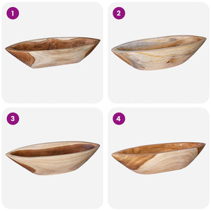 Fruit Bowl JEPARA Teak Brown 46 x 16 x 11 cm - Pakobazaar