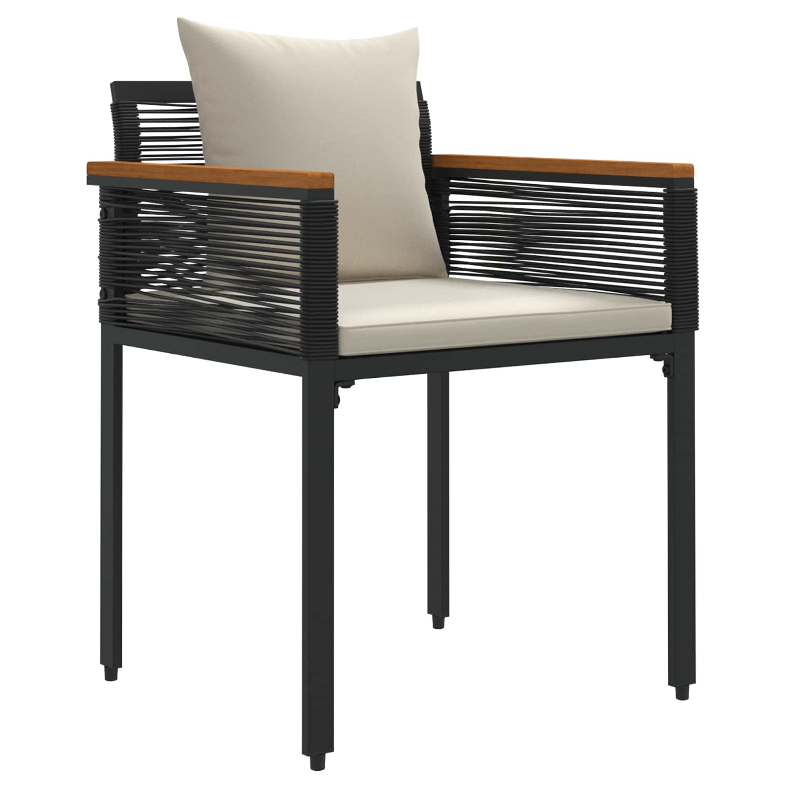 Σετ Εξωτερικών Επίπλων 4 pcs Μαύρο και Κρεμ Λευκό Ράτα PE - Pakobazaar