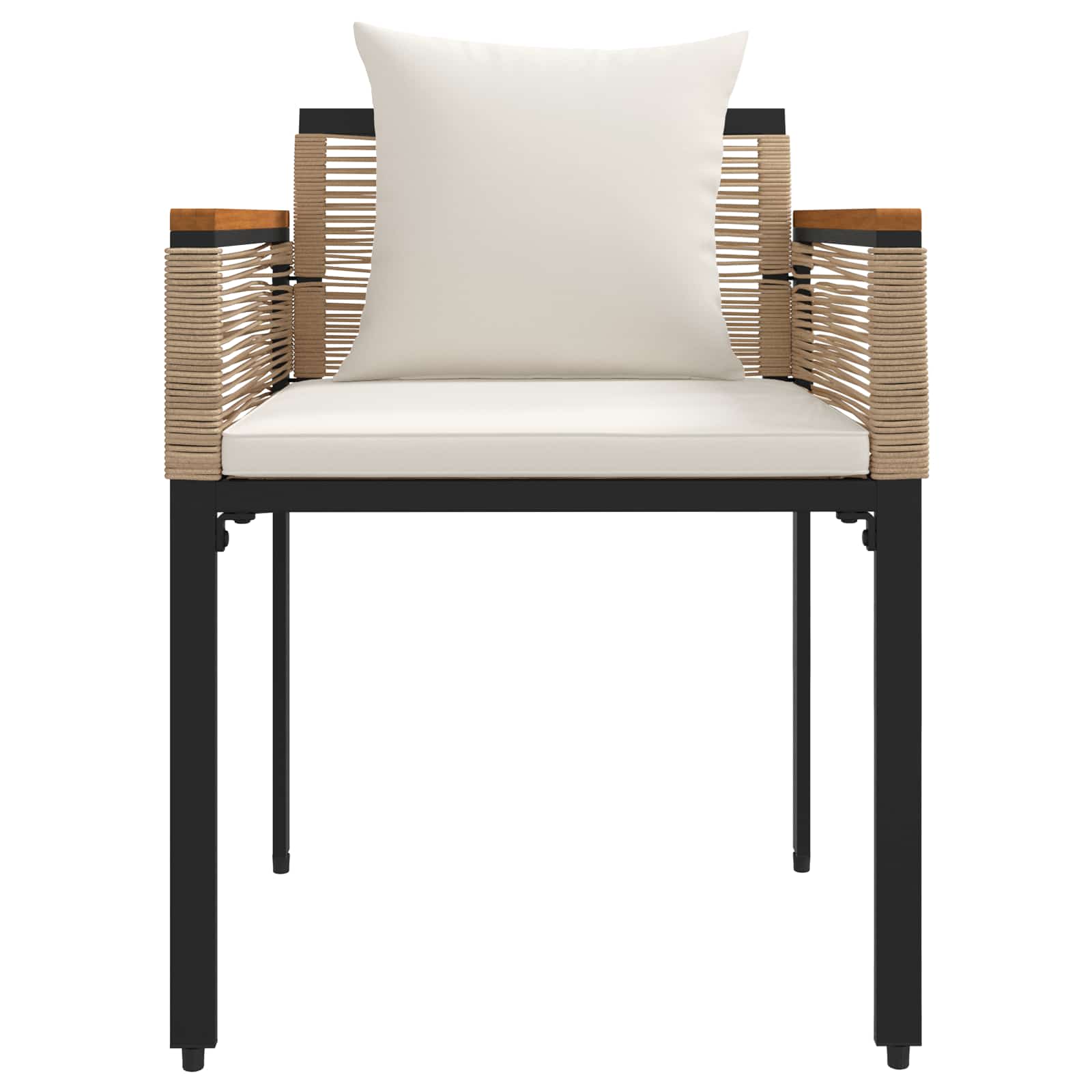 Σετ Εξωτερικών Επίπλων με μαξιλάρι 4 pcs Μπεζ και Κρέμ Ράτα PE - Pakobazaar