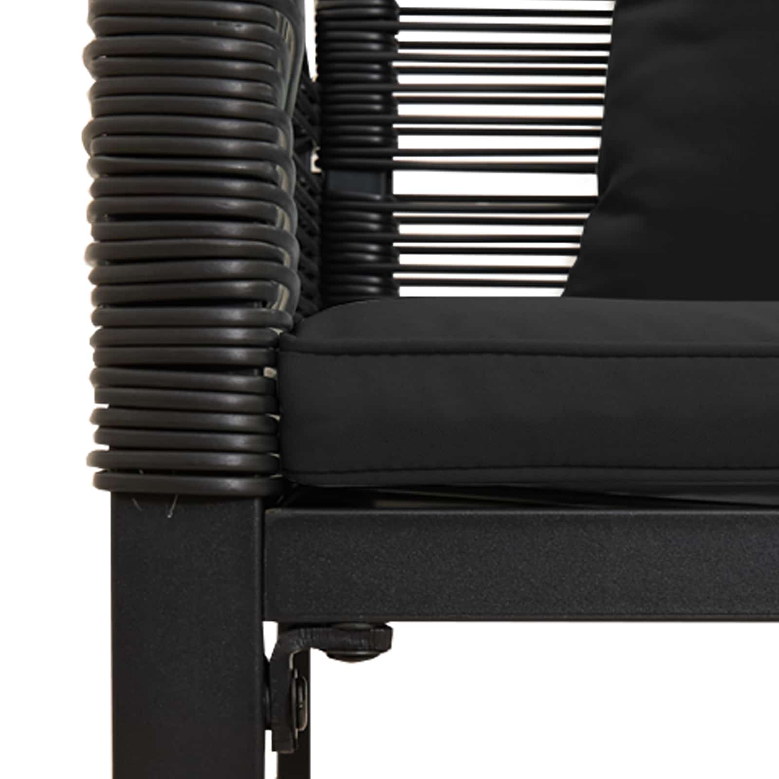 Σετ Εξωτερικών Επίπλων με μαξιλάρι 3 pcs Μαύρο Ράτα PE - Pakobazaar