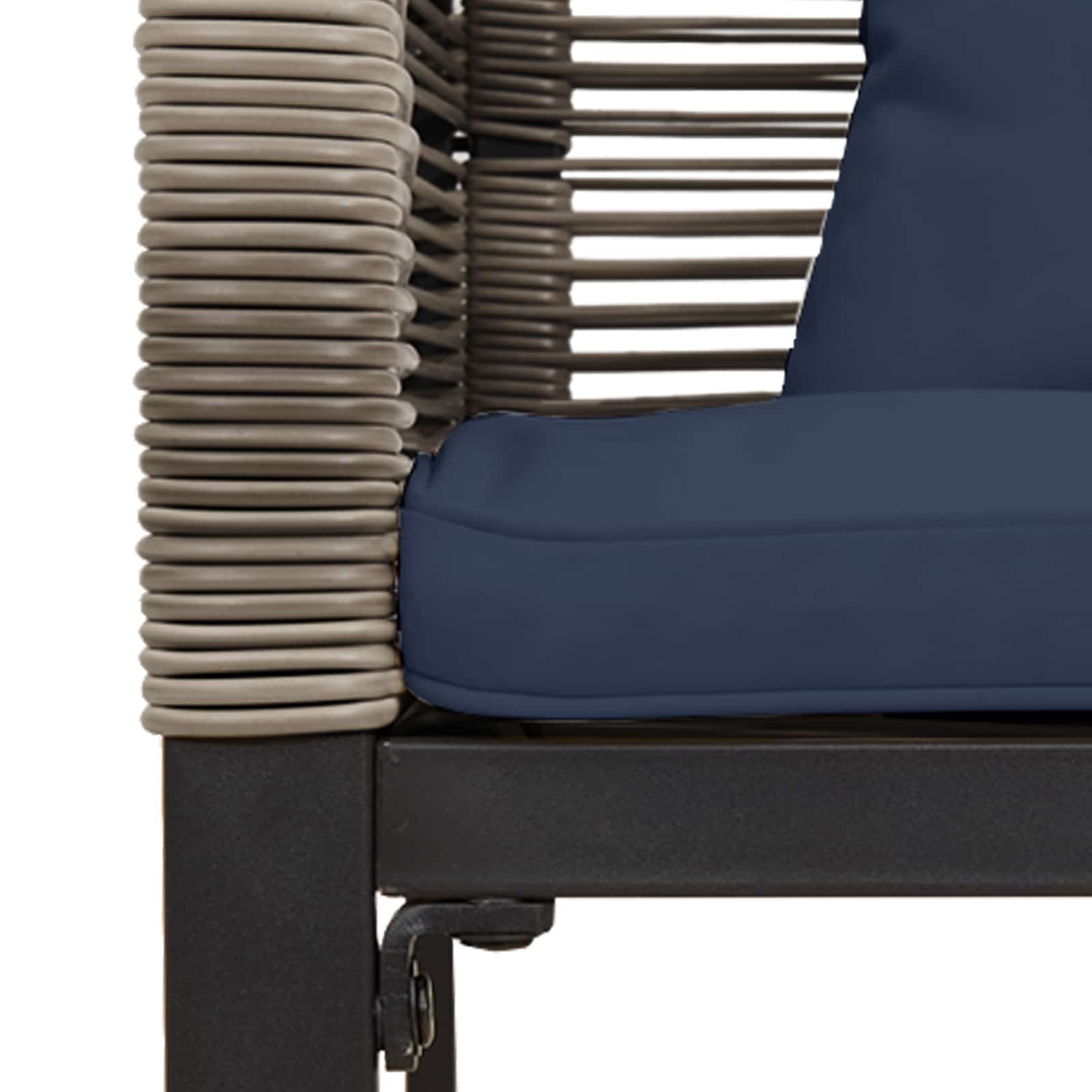 Σετ Εξωτερικών Επίπλων 3 pcs Γκρι και Navy Blue Ράτα PE - Pakobazaar