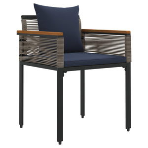 Σετ Εξωτερικών Επίπλων 3 pcs Γκρι και Navy Blue Ράτα PE - Pakobazaar