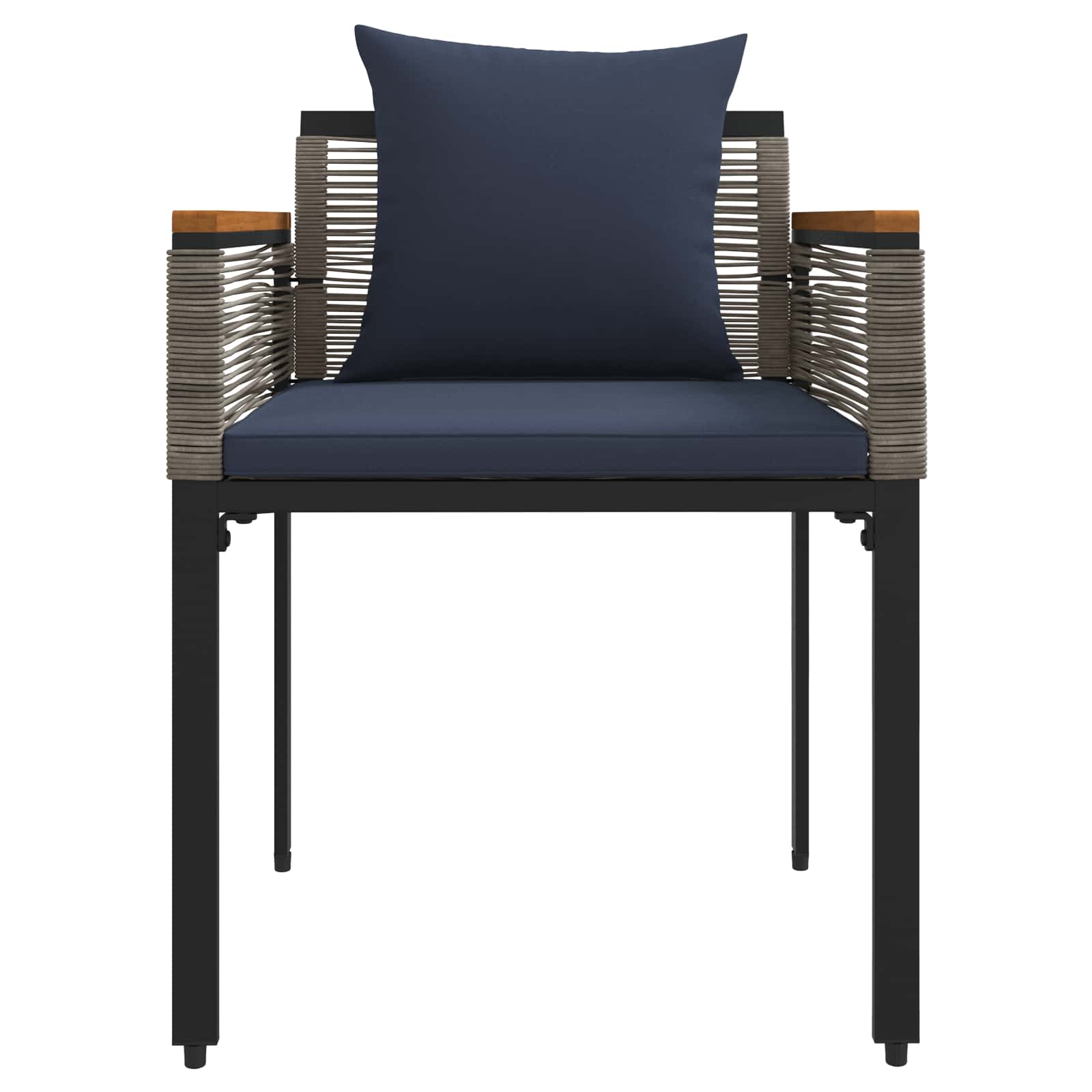 Σετ Εξωτερικών Επίπλων 3 pcs Γκρι και Navy Blue Ράτα PE - Pakobazaar