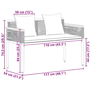 Εξωτερικός πάγκος Γκρι και Σκούρο Γκρι 117 x 54 x 74.5 εκ