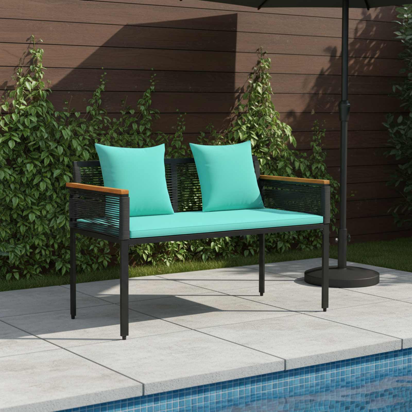 Εξωτερικός πάγκος 2 -Seater 117 x 54 x 74.5 εκ συνθετικό ρατάν