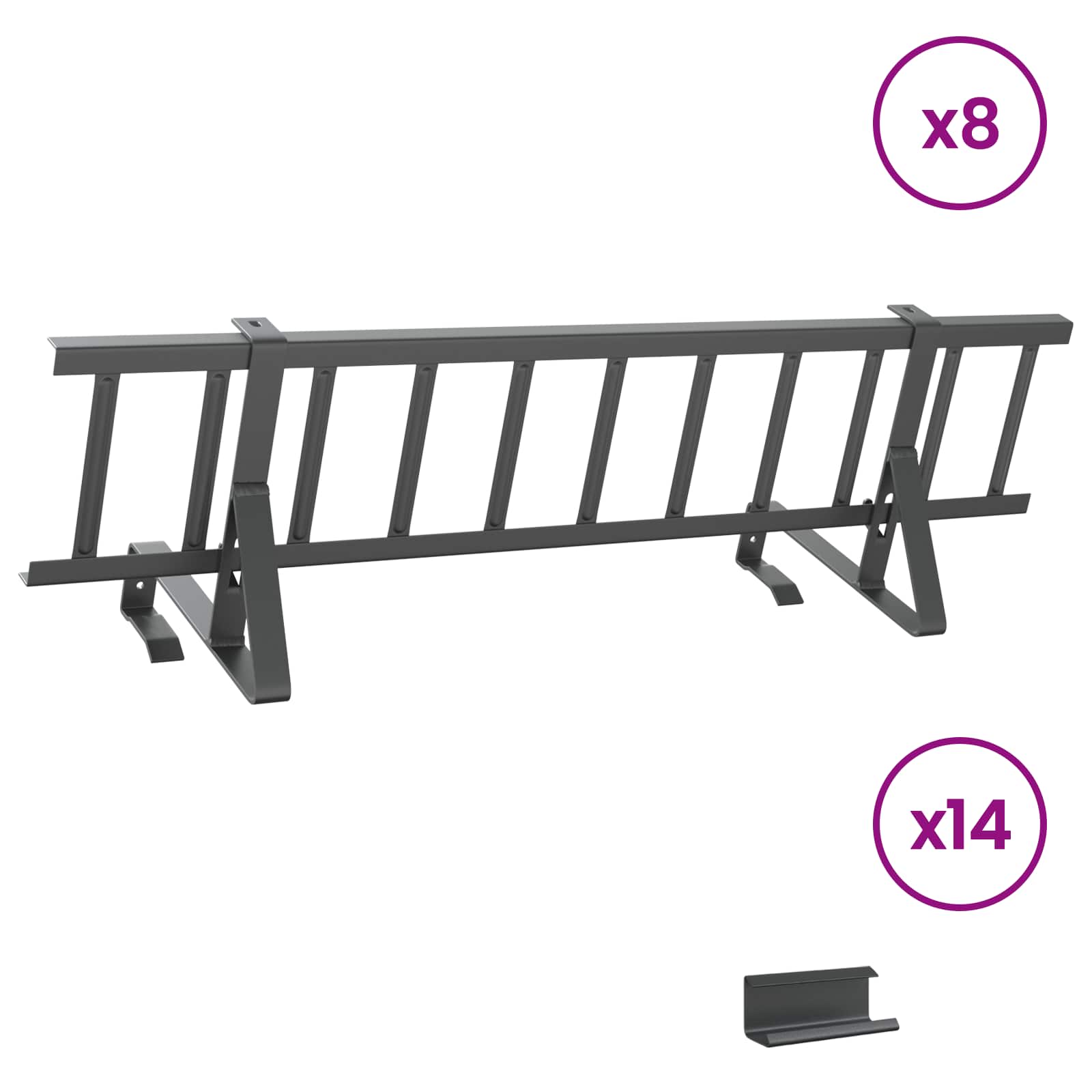 Φρουρός χιονιού οροφής Ανθρακί 800 x 29,5 x 34,5 εκ Ατσάλι - Pakobazaar