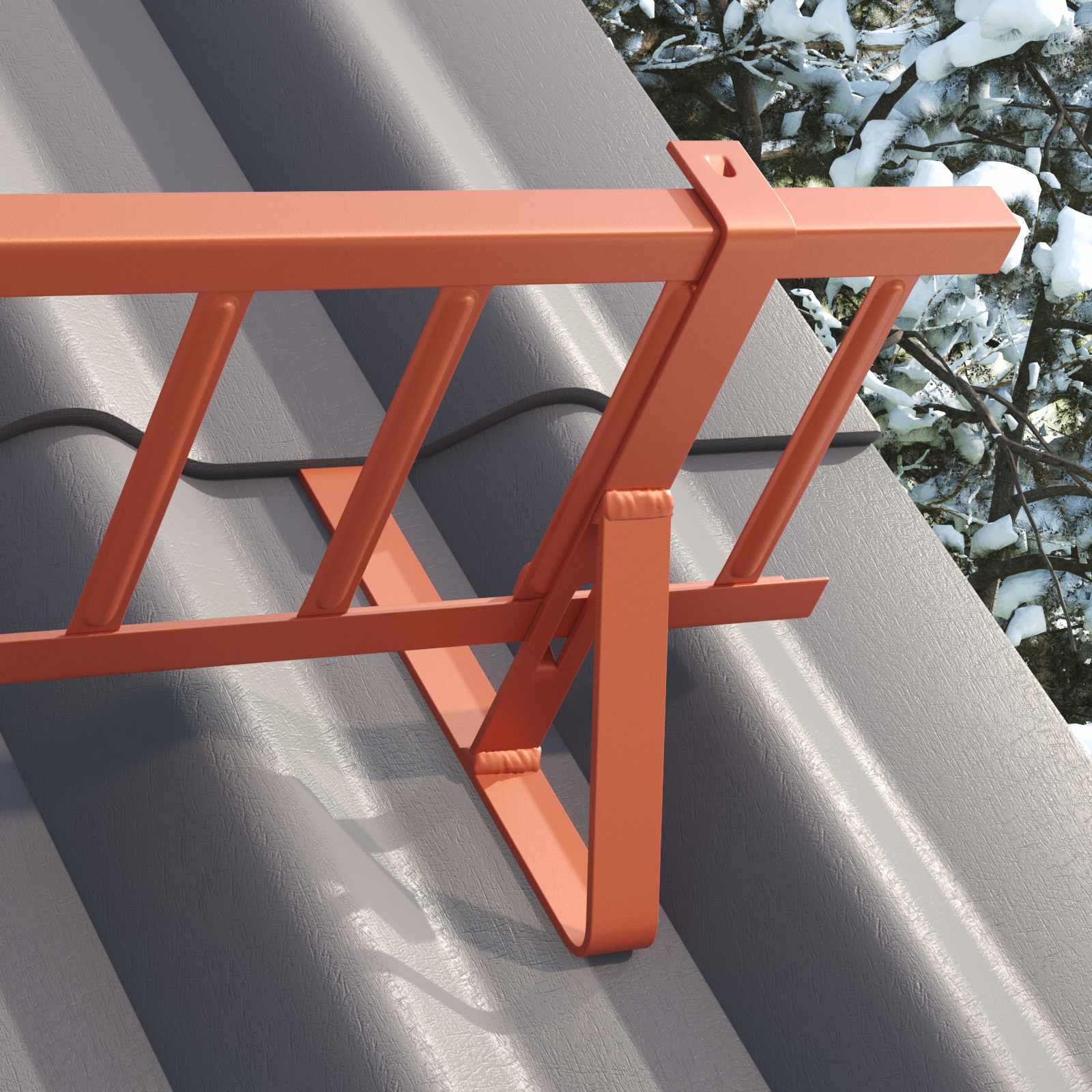 Φρουρός χιονιού οροφής Κόκκινο 100 x 29,5 x 34,5 εκ Ατσάλι - Pakobazaar