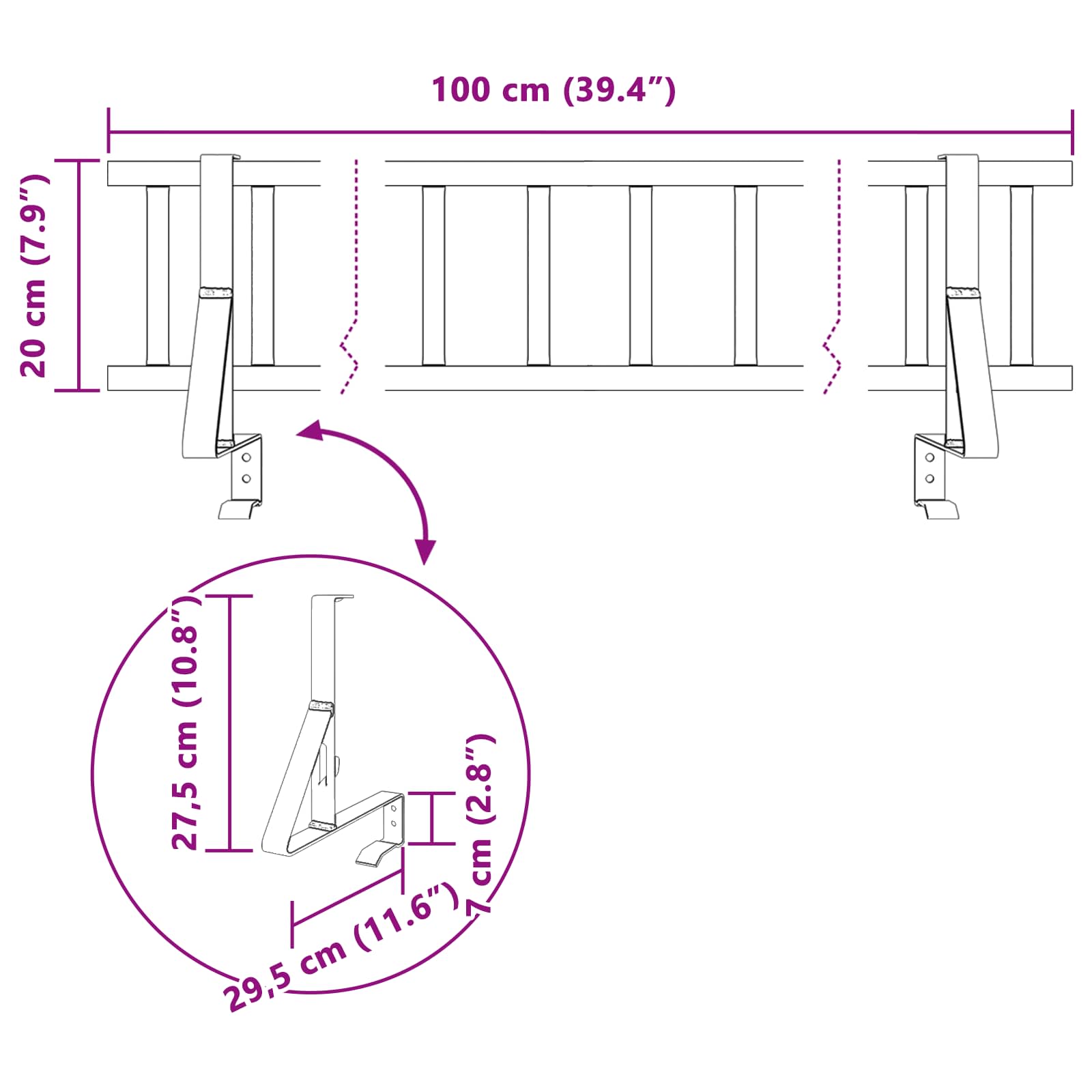 Φρουρός χιονιού οροφής Κόκκινο 100 x 29,5 x 34,5 εκ Ατσάλι - Pakobazaar