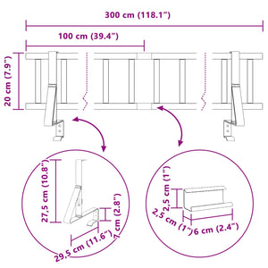 Φρουρός χιονιού οροφής Κόκκινο 300 x 29,5 x 34,5 εκ. Ατσάλι