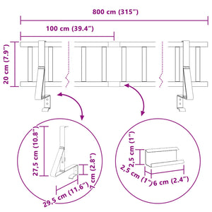 Φρουρός χιονιού οροφής Κόκκινο 800 x 29,5 x 34,5 εκ Ατσάλι