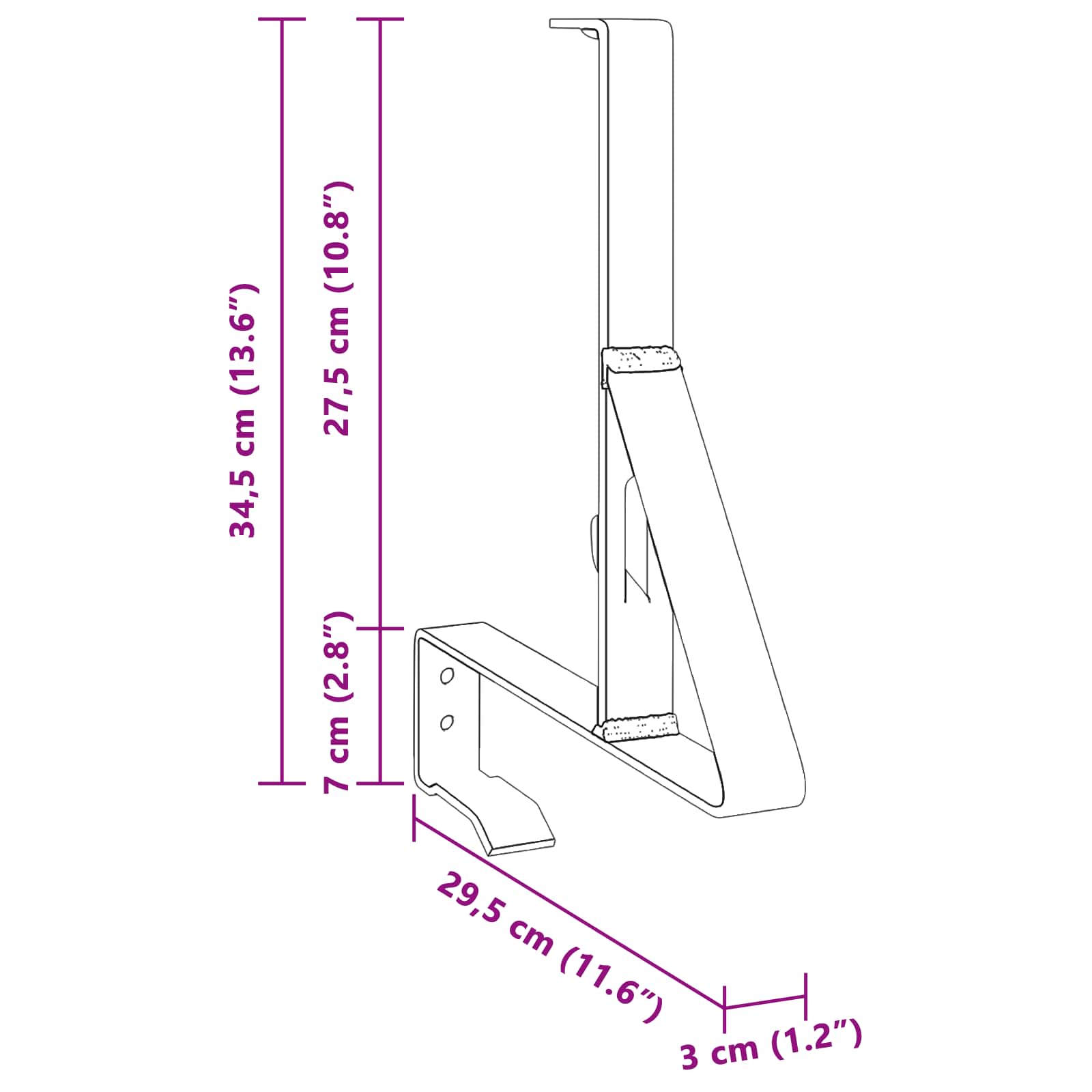 Υποστήριξη Φράχτη Χιονιού 6 pcs Μαύρο 29,5 x 3 x 34,5 εκ Ατσάλι