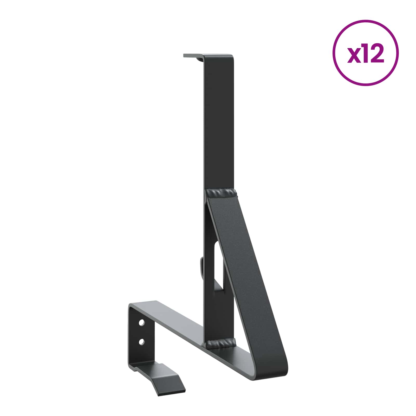 Υποστήριξη Φράχτη Χιονιού 12 pcs Μαύρο 29,5 x 3 x 34,5 εκ