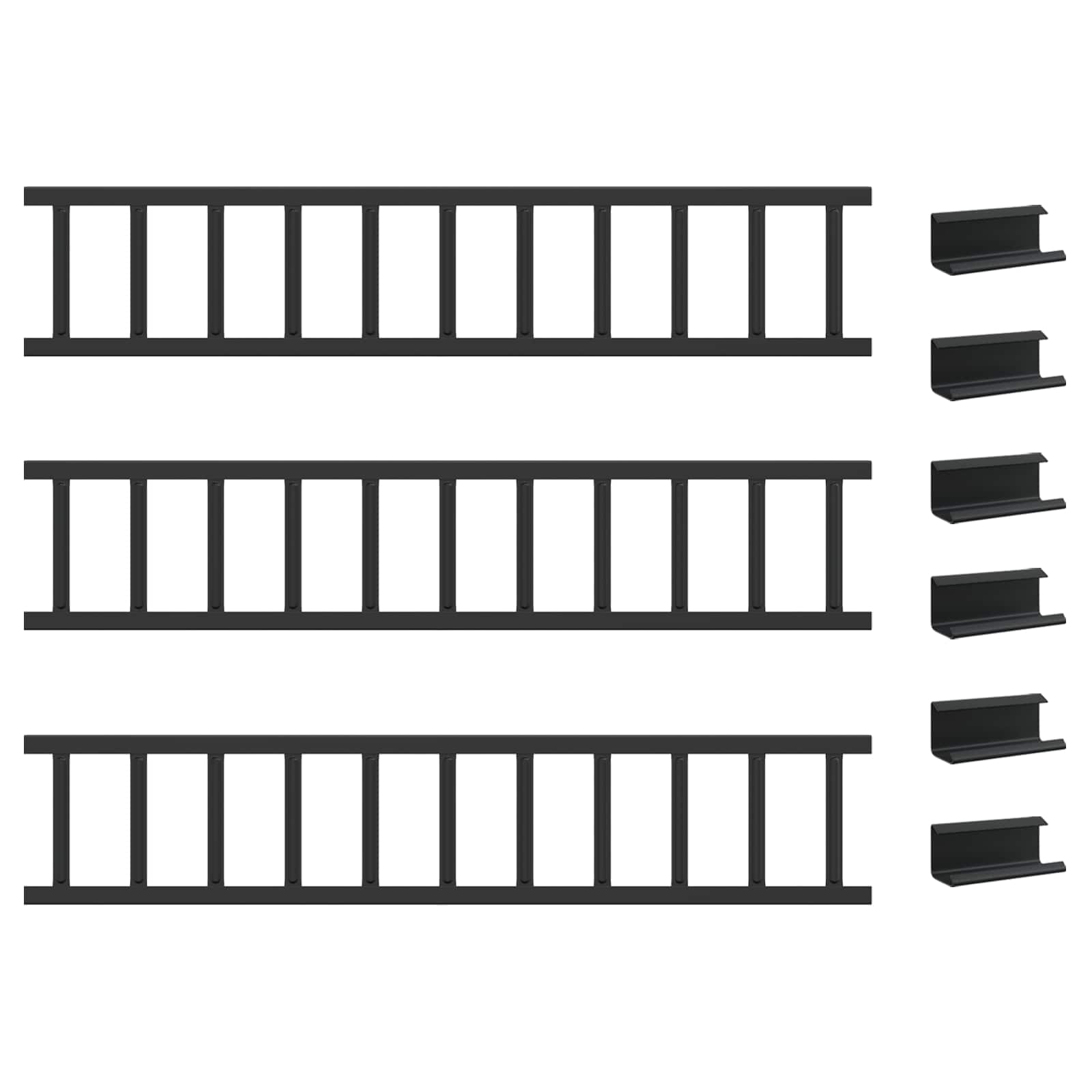 Φρουρός χιονιού οροφής Μαύρο 300 x 2,5 x 20 εκ Ατσάλι