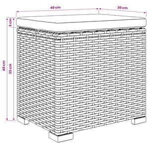 Υποπόδιο κήπου με μαξιλάρι 40 x 30 x 40 εκ - Pakobazaar