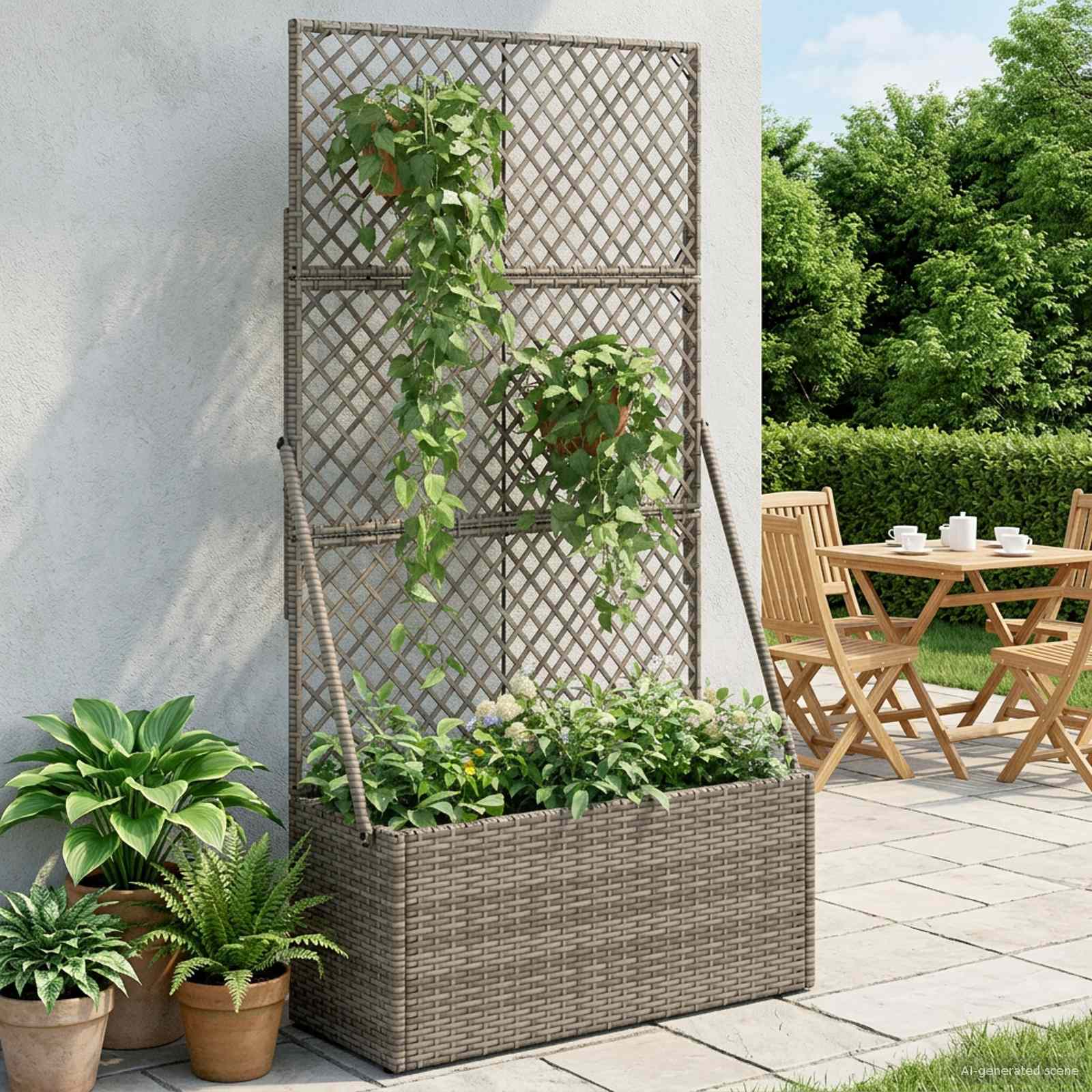 Κηποτινάκι με Τρέλα Γκρι 70 x 30 x 135 εκ. συνθετικό ρατάν - Pakobazaar