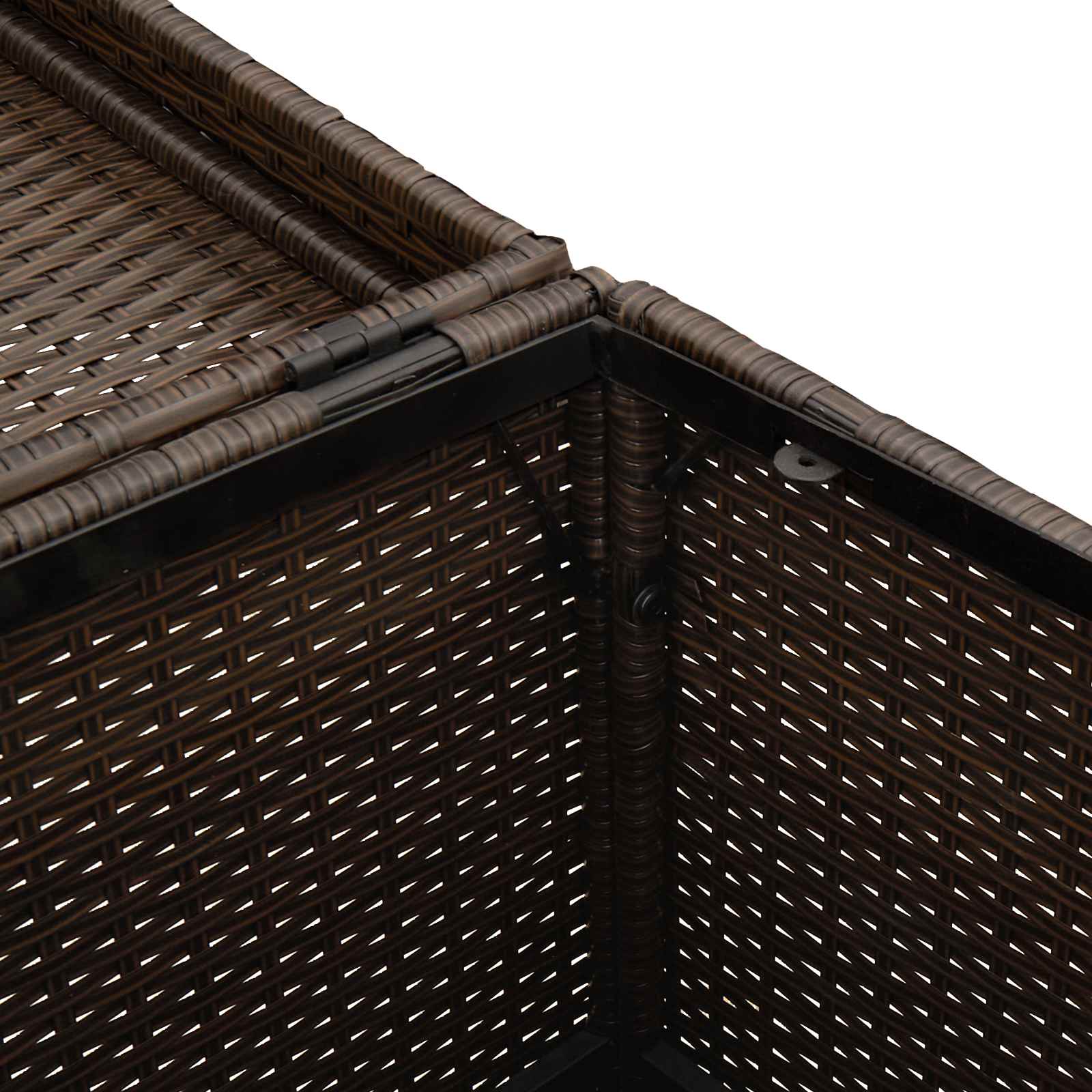 Εξωτερικός Κάδος Αχρήστων Καφέ 40 x 40 x 80 εκ. συνθετικό ρατάν - Pakobazaar