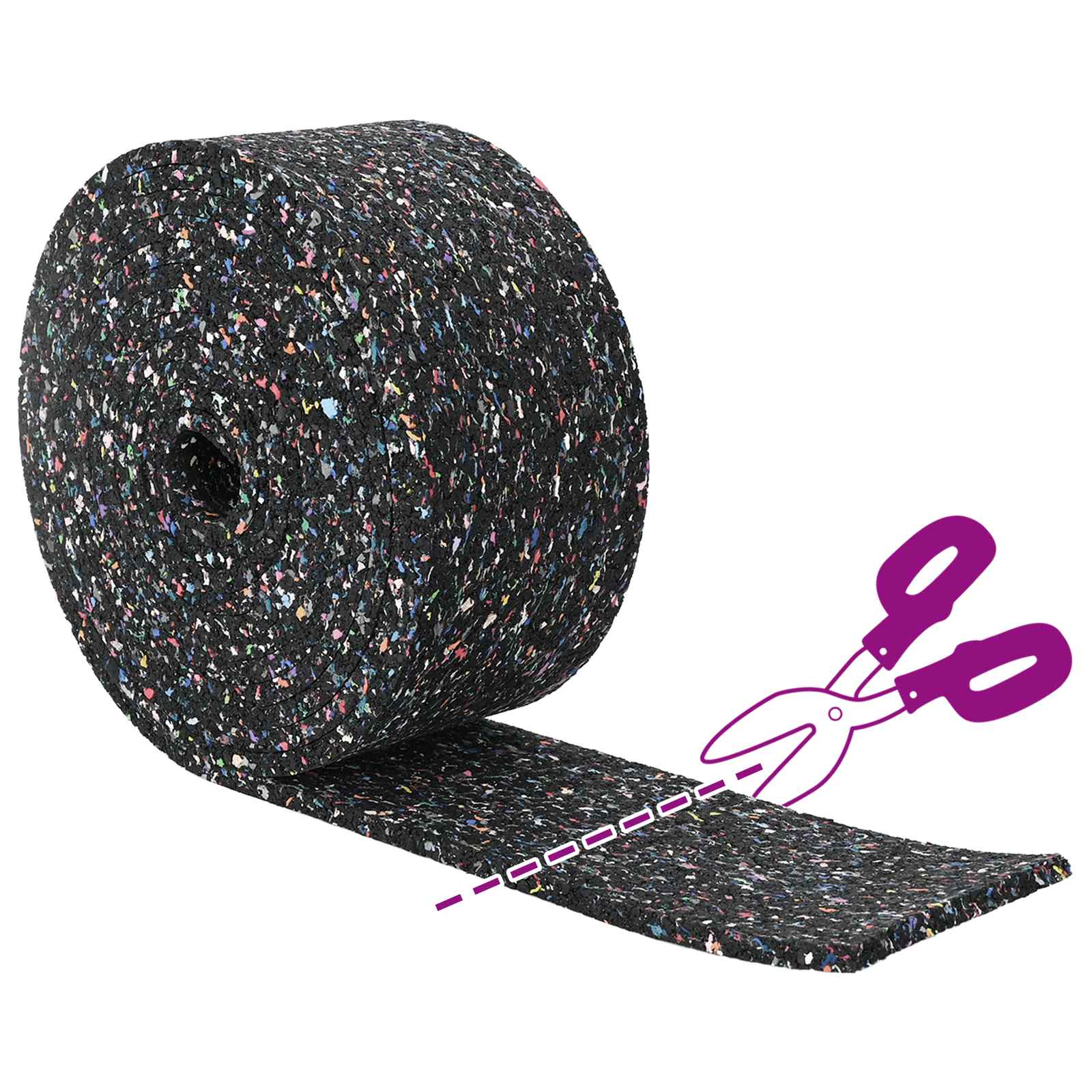 Ρολός Γρανουλάρου Καουτσούκ Μαύρο 1000 x 10 x 0,8 εκ Λάστιχο