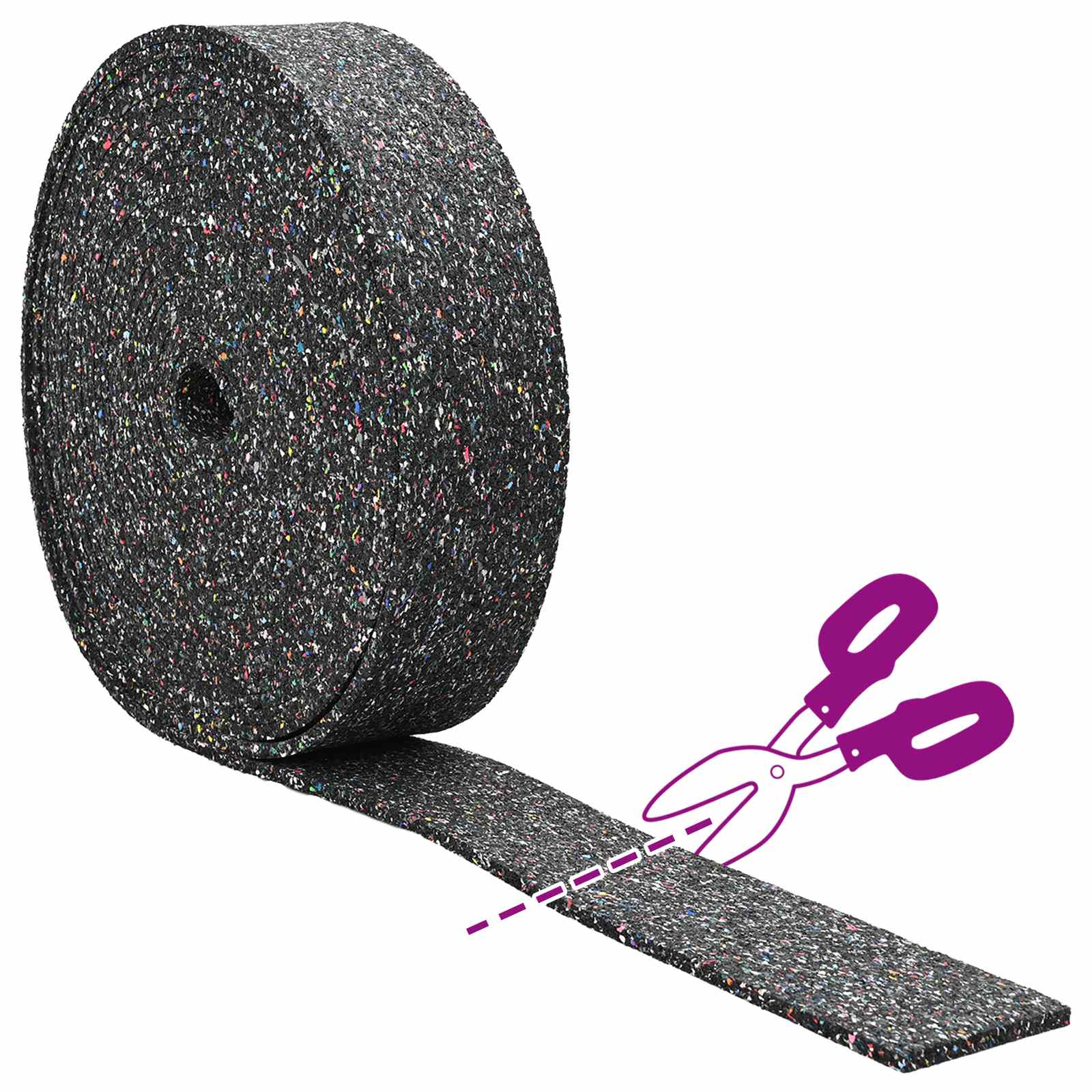 Ρόλος από καουτσούκ Μαύρο 2000 x 12 x 0,3 εκ Λάστιχο - Pakobazaar