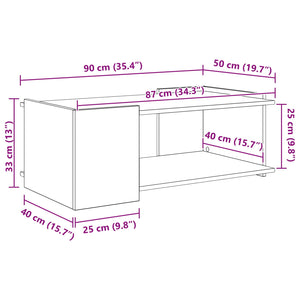 Τραπεζάκι σαλονιού Γκρι Sonoma 90 x 50 x 33 εκ. - Pakobazaar