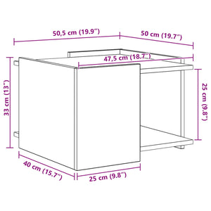 Τραπεζάκι σαλονιού Μαύρη Δρυς 50,5 x 50 x 33 εκ. - Pakobazaar