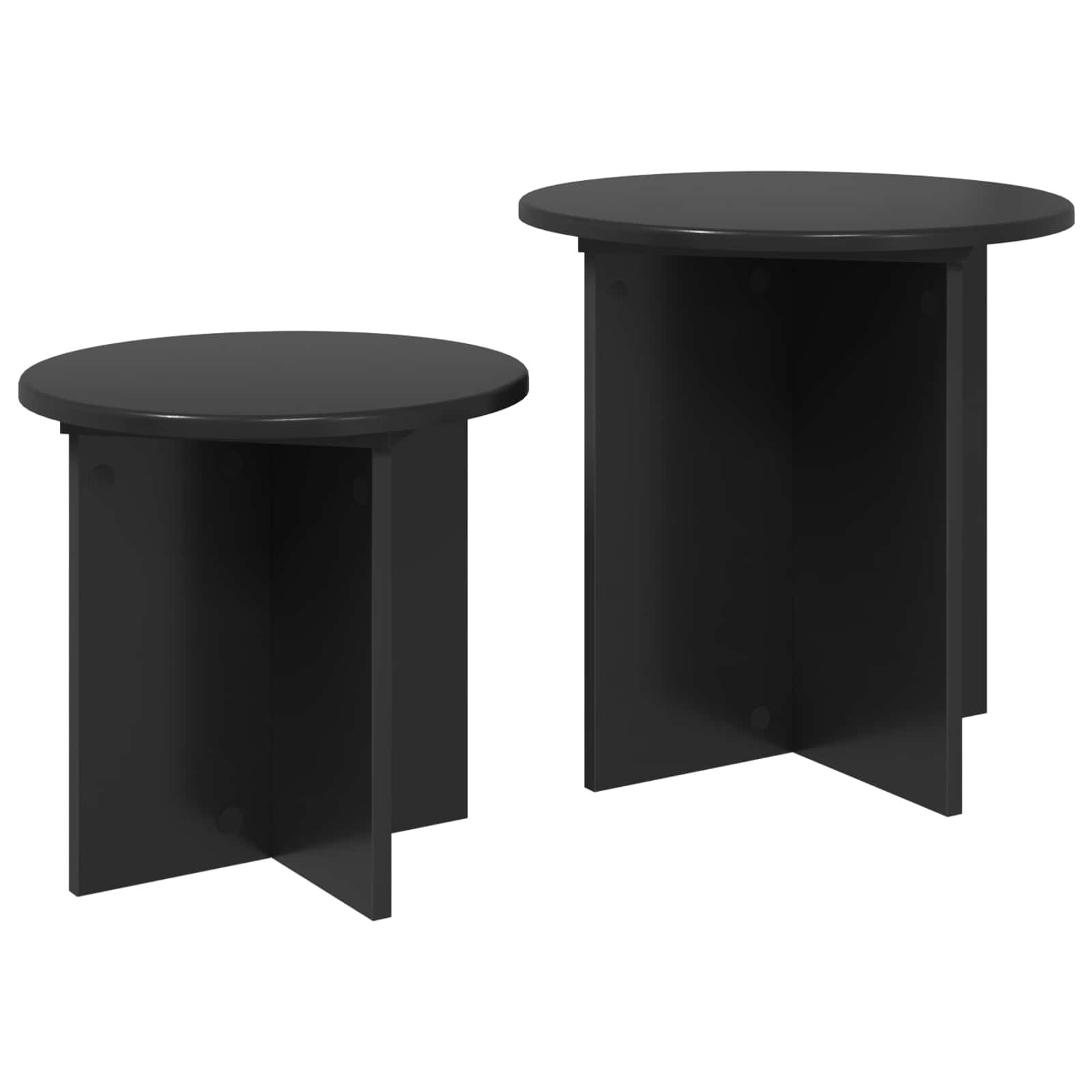 Σετ βοηθητικά τραπεζάκια με αποθήκευση 2 pcs Μαύρη Δρυς - Pakobazaar