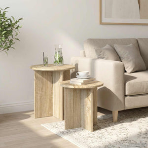 Σετ βοηθητικά τραπεζάκια με αποθήκευση 2 pcs Sonoma Δρυς - Pakobazaar