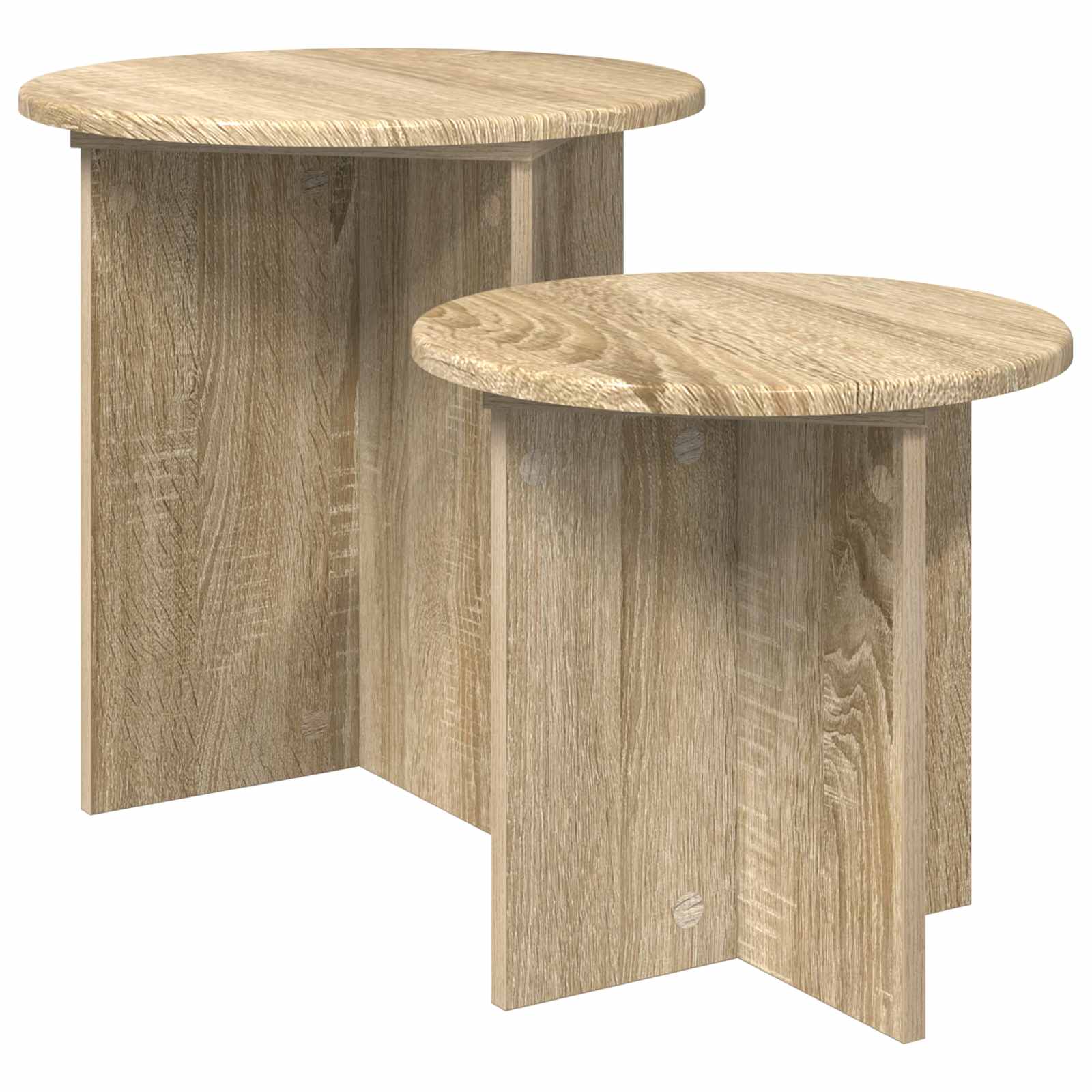 Σετ βοηθητικά τραπεζάκια με αποθήκευση 2 pcs Sonoma Δρυς - Pakobazaar