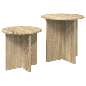 Σετ βοηθητικά τραπεζάκια με αποθήκευση 2 pcs Sonoma Δρυς - Pakobazaar