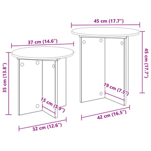 Σετ βοηθητικά τραπεζάκια με αποθήκευση 2 pcs Γκρι Sonoma - Pakobazaar
