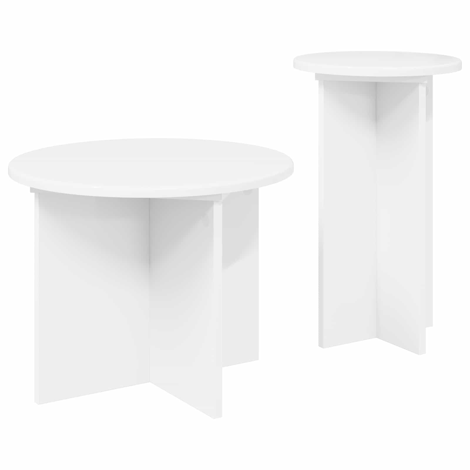 Σετ βοηθητικά τραπεζάκια 2 pcs Λευκό Επεξεργασμένο Ξύλο - Pakobazaar